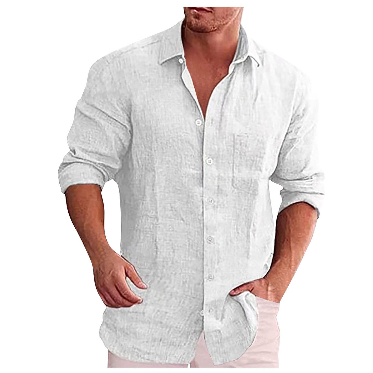 Lars | Chemise en lin décontractée pour hommes avec col classique