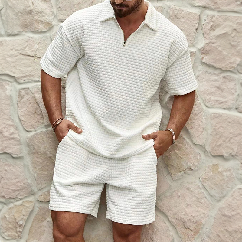 CÉDRIAN | Tenue d'été raffinée pour hommes : Polo et Short - Luviera Fashion