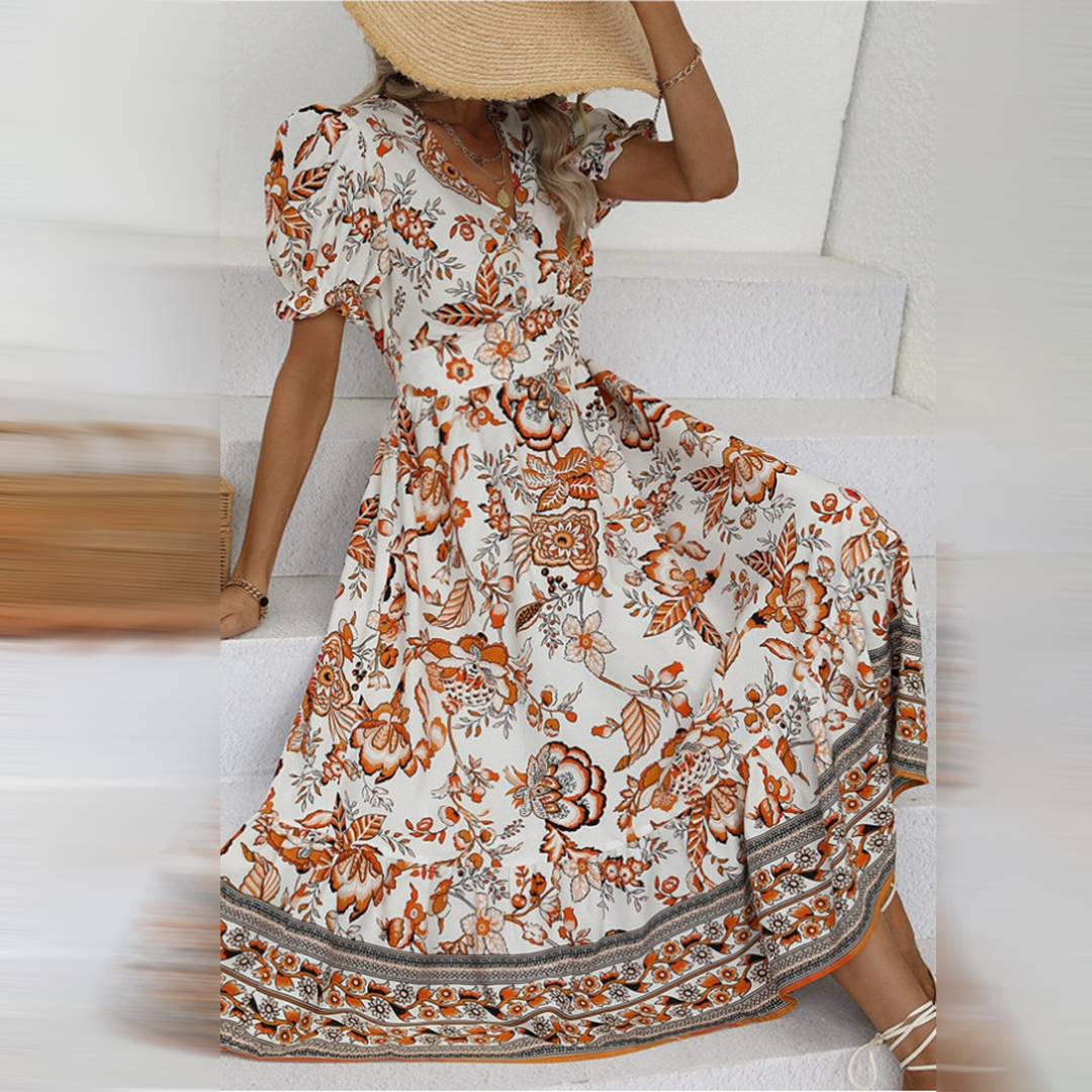 ALIANA - Élégante robe d'été à motifs floraux