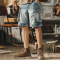 Shorts en Denim Cargo pour Hommes au Style Moto Rétro – Ronex