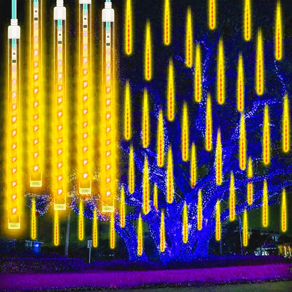 Lumières LED d'extérieur en forme de goutte d'eau – Effet scintillant de pluie de météores, étanches pour la décoration de jardin et d'intérieur