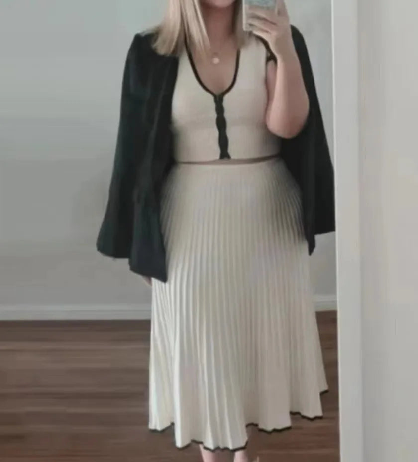 MILA | Ensemble chic deux pièces noir et blanc