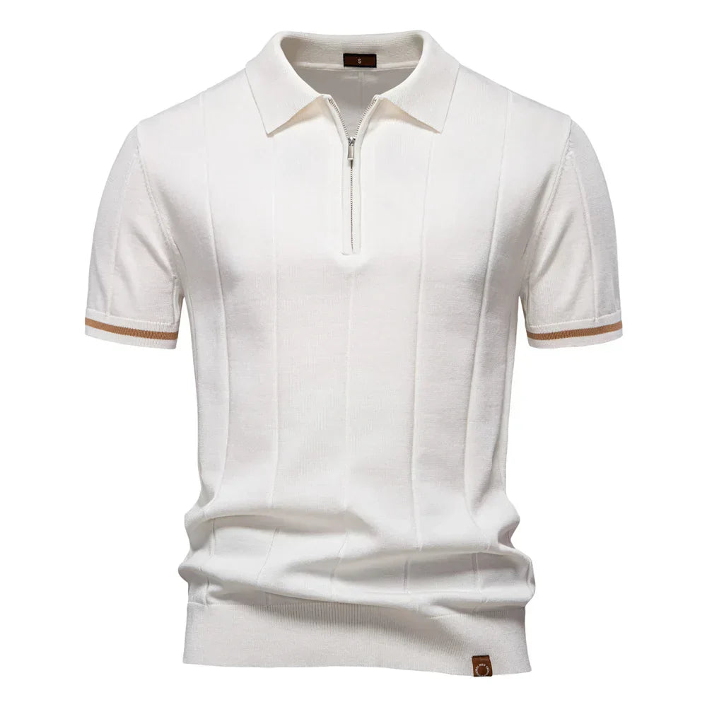 Chemise Polo pour Homme avec Fermeture Éclair
