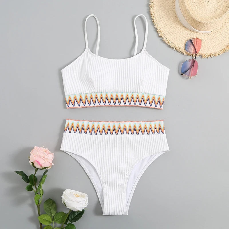 Bikini Taille Haute avec Bretelles Ajustables – Malia