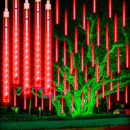 Lumières LED d'extérieur en forme de goutte d'eau – Effet scintillant de pluie de météores, étanches pour la décoration de jardin et d'intérieur