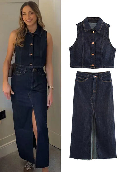 MIRA | Gilet denim tendance - Luviera Fashion