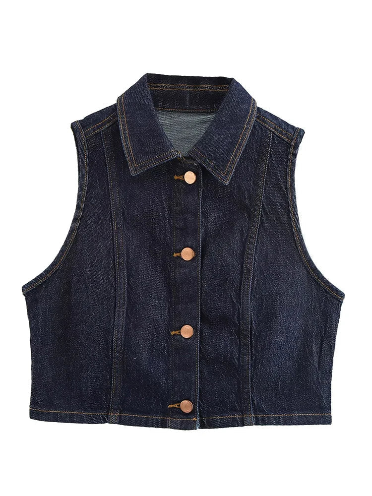 MIRA | Gilet denim tendance - Luviera Fashion