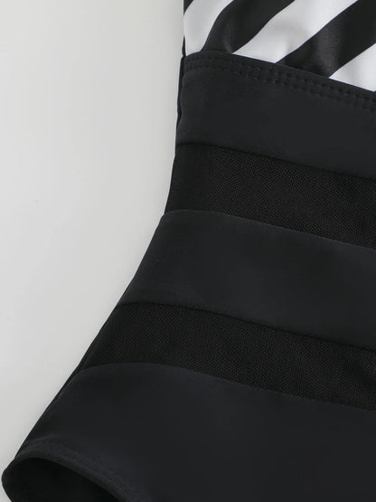 ZAHRA | Maillot rayé grande taille - Luviera Fashion