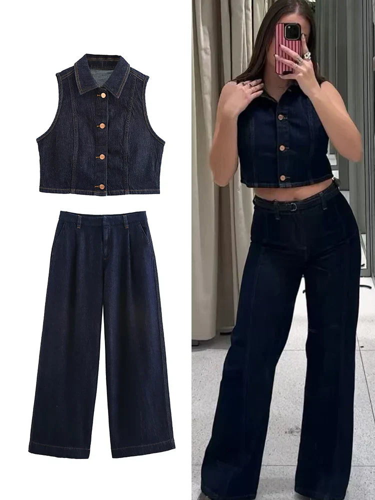 MIRA | Gilet denim tendance - Luviera Fashion