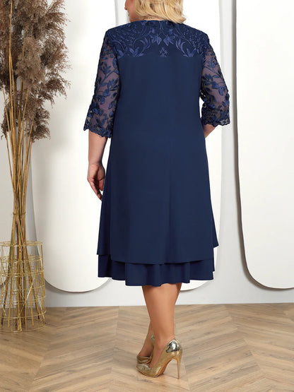 Robe de soirée brodée grande taille