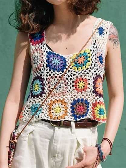 NOA | Top en maille fleurie