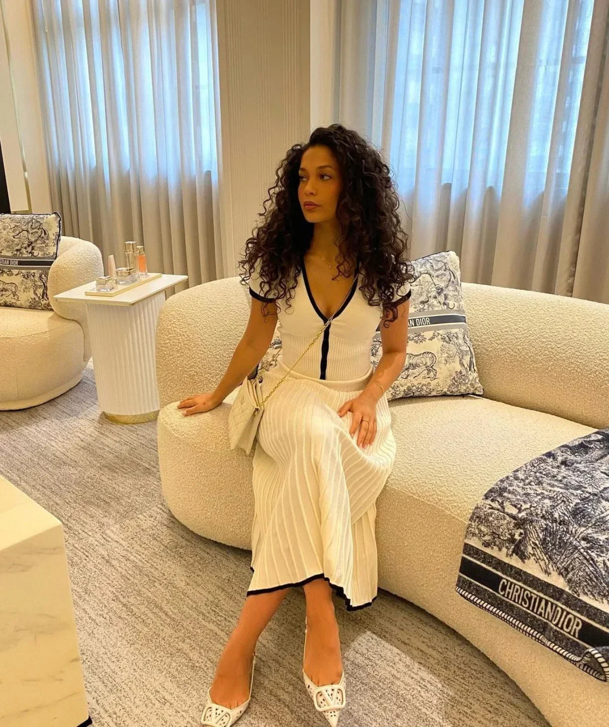 MILA | Ensemble chic deux pièces noir et blanc