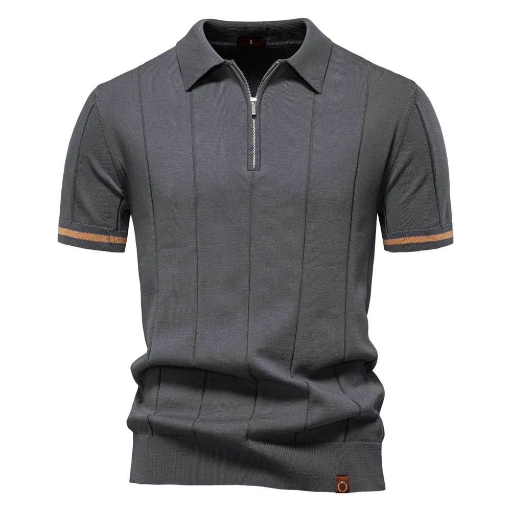 Chemise Polo pour Homme avec Fermeture Éclair