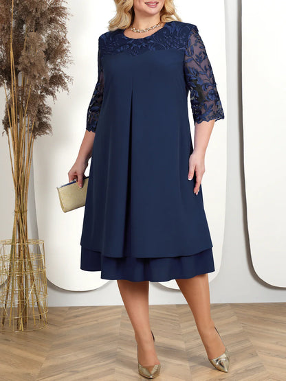 Robe de soirée brodée grande taille