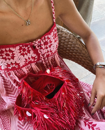 Robe Maxi Bohémienne pour Femmes – Encolure Droite – Détails Brodés – Bretelles Spaghetti