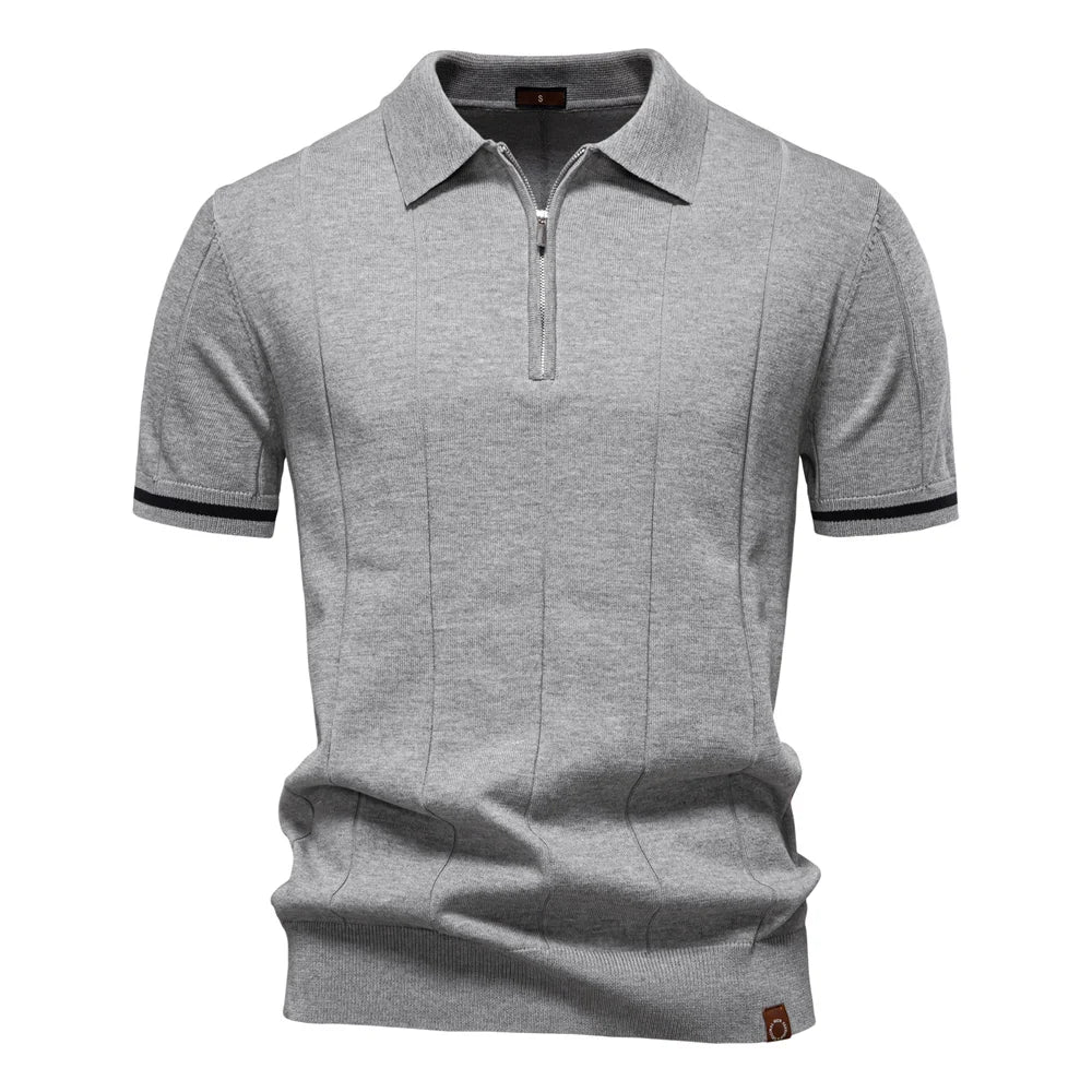 Chemise Polo pour Homme avec Fermeture Éclair