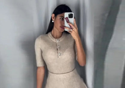 WINTER | Pull en laine élégant à col rond pour femme - Luviera Fashion