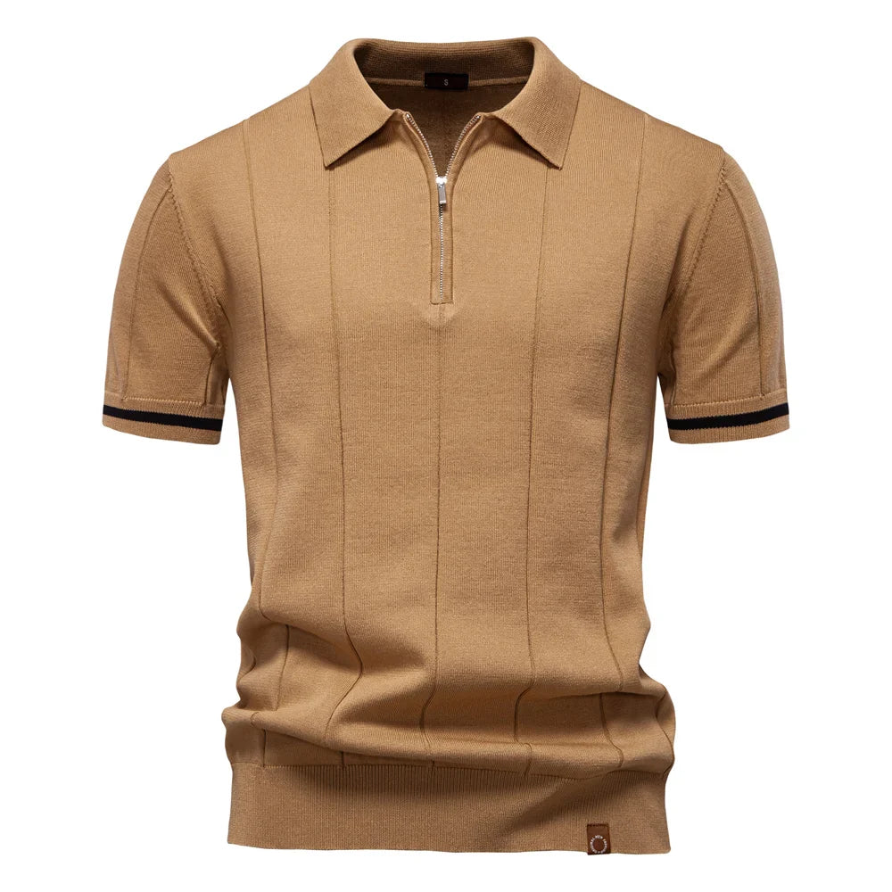 Chemise Polo pour Homme avec Fermeture Éclair