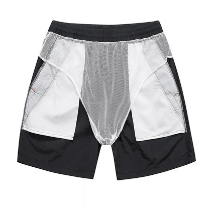 Shorts de course homme avec sous-shorts en mesh et poches zippées – Modèle Nikoas