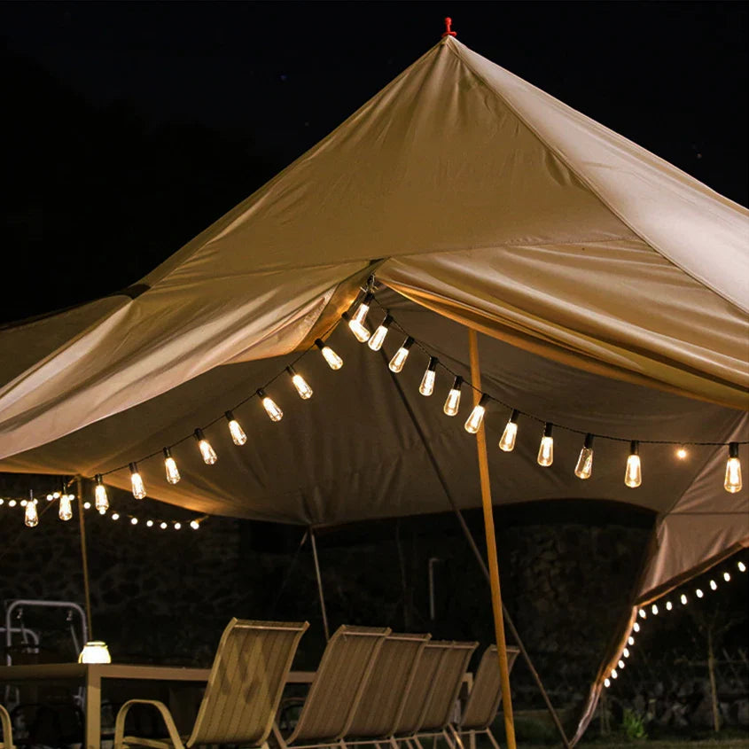 Guirlande Solaire Étanche - Ampoules Edison Rétro pour Décoration Extérieure de Fête