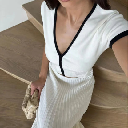 MILA | Ensemble chic deux pièces noir et blanc