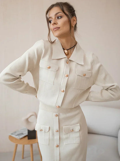 ISLA | Élégant ensemble blazer-jupe pour un style intemporel