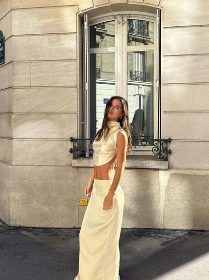 LINA | Ensemble en satin élégant pour un look raffiné - Luviera Fashion