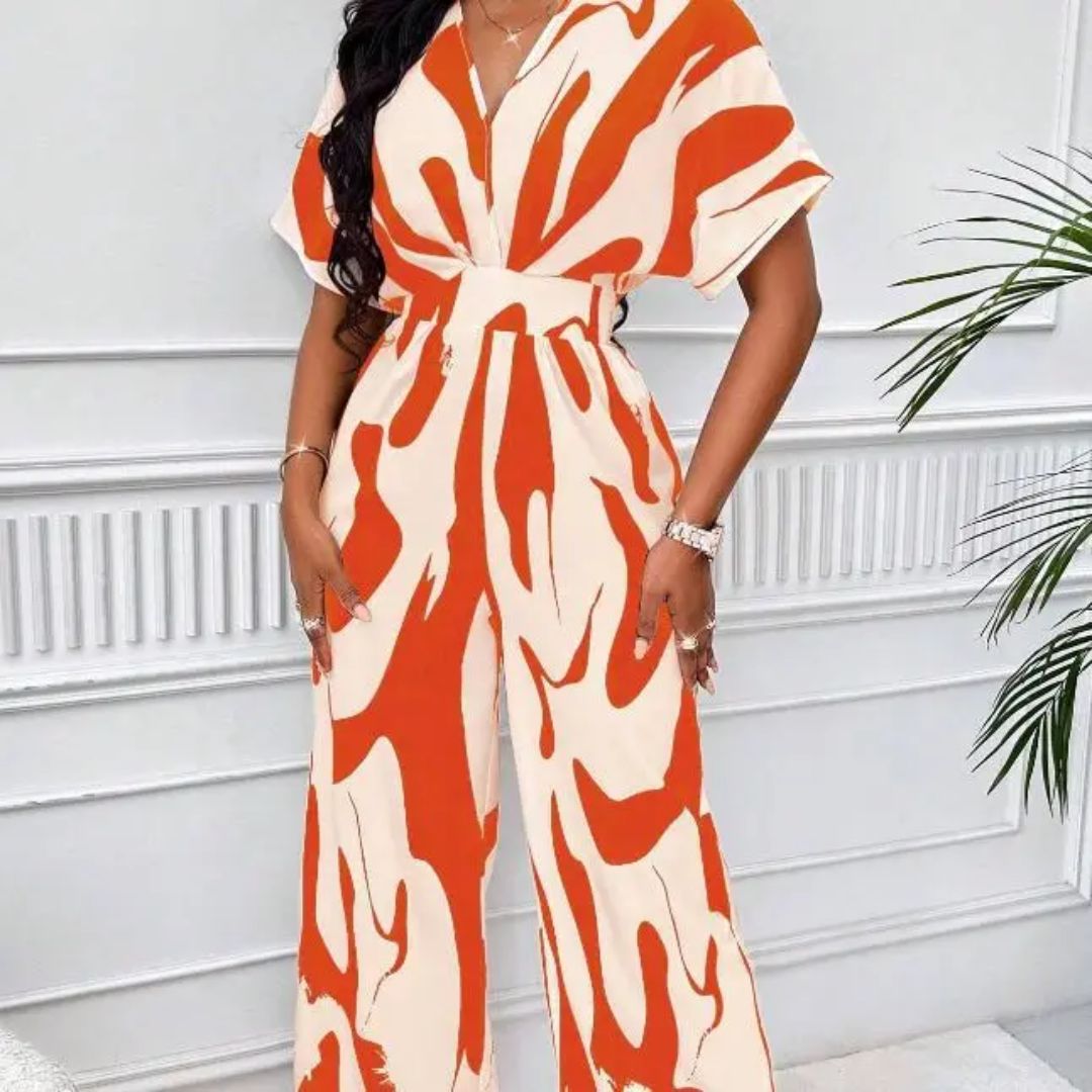 Combinaison Large à Motif Rétro pour Femmes