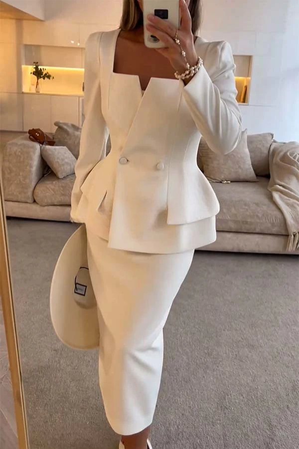 ISLA | Ensemble sophistiqué avec blazer et jupe cintrée - Luviera Fashion