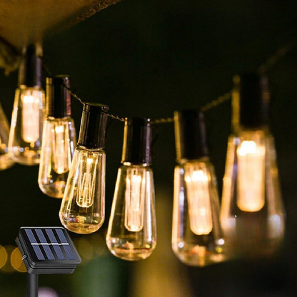 Guirlande Solaire Étanche - Ampoules Edison Rétro pour Décoration Extérieure de Fête