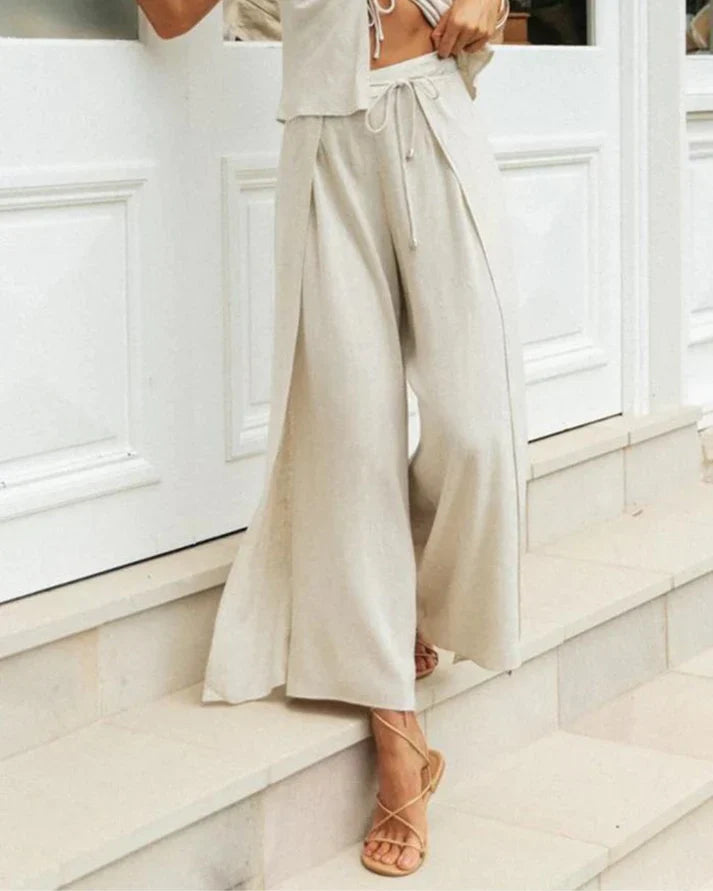 Ensemble Femme Tilda en Coton avec Col Rond et Pantalon Confort