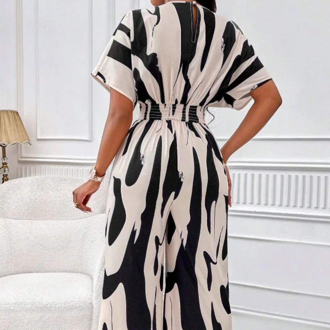 Combinaison Large à Motif Rétro pour Femmes