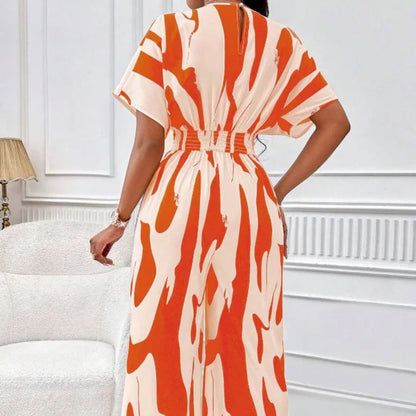 Combinaison Large à Motif Rétro pour Femmes