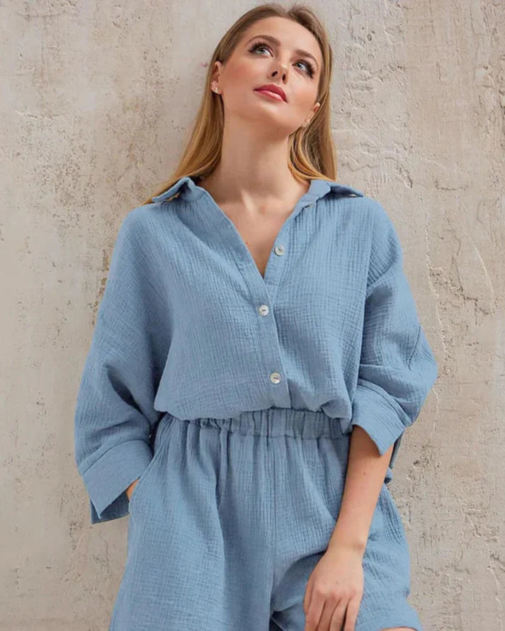 Ensemble d'été structuré en deux parties pour femmes – Tabea