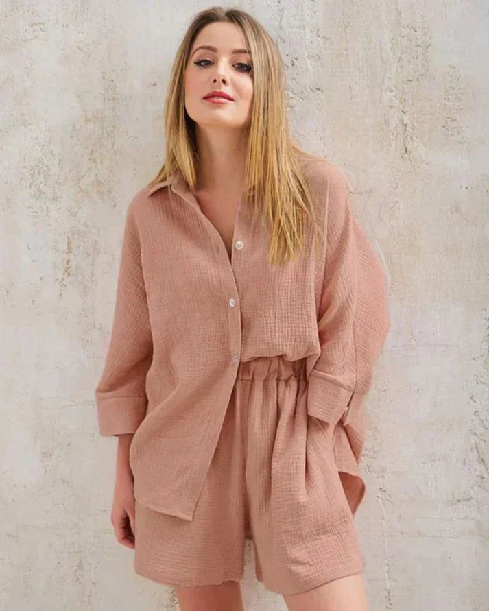 Ensemble d'été structuré en deux parties pour femmes – Tabea