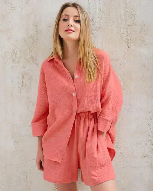 Ensemble d'été structuré en deux parties pour femmes – Tabea