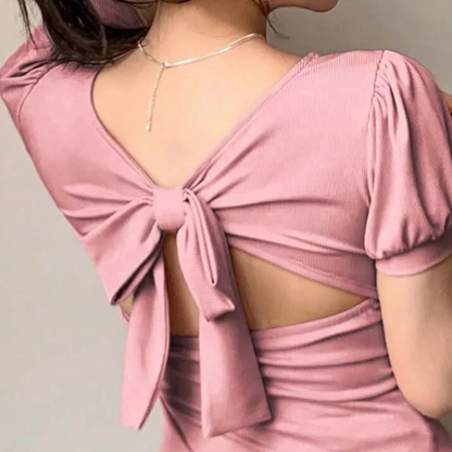 Débardeur d'été féminin à décolleté carré en rose tendance - Celeste