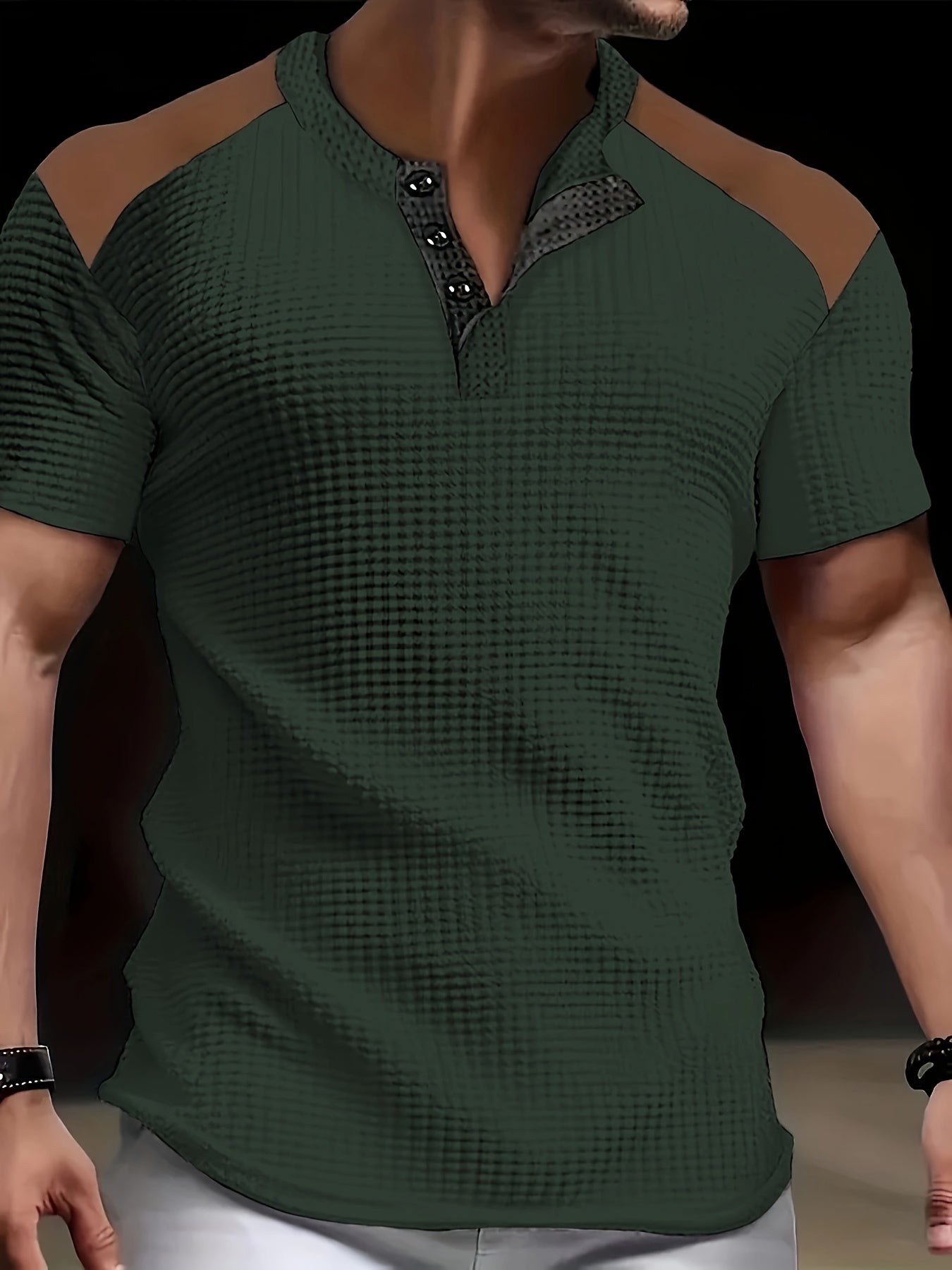 River | Chemise Henley Homme en Gaufre