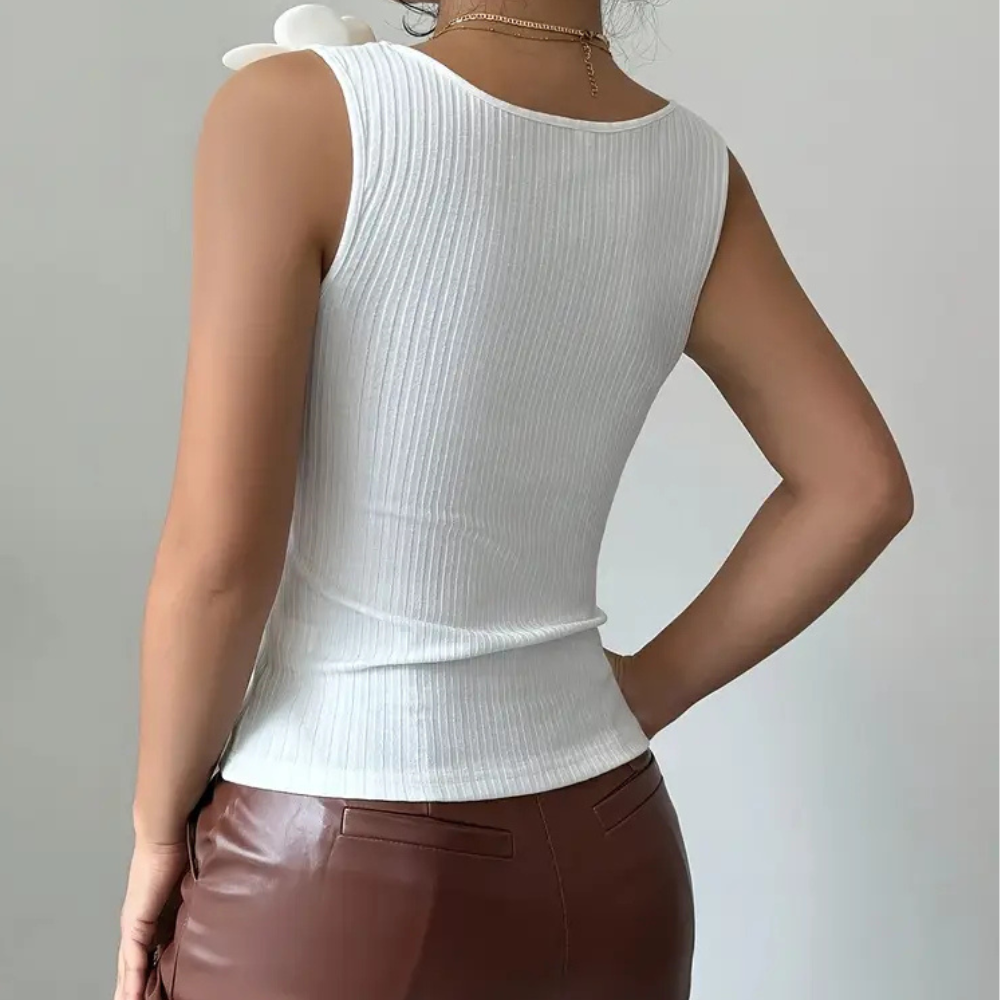 Débardeur floral sans manches pour femmes - Tendance été 2025 - Elara