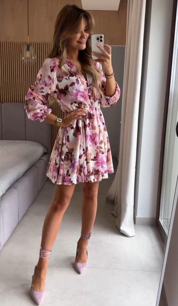 Robe Femme - Taille Ajustée - Motif Floral - Silhouette Aérienne