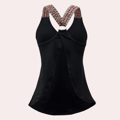 Débardeur d'été noir à décolleté en V pour femmes - Noa