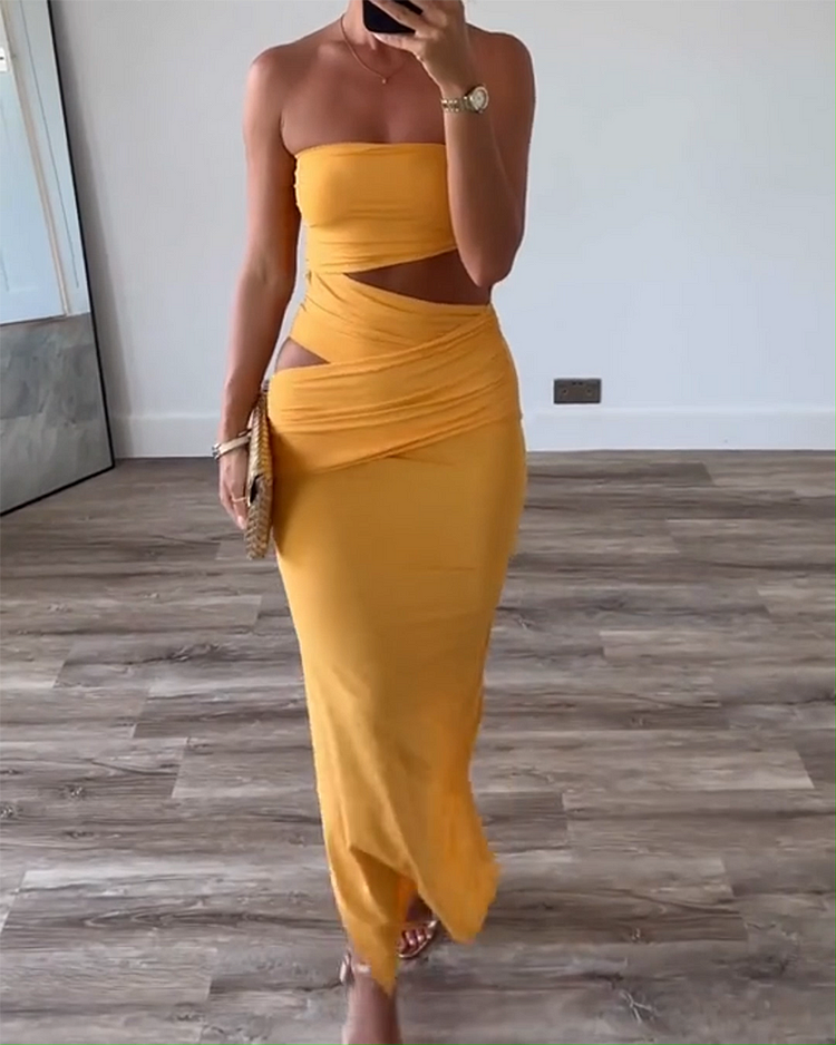 Chic Amara | Robe bustier fendue, idéale pour l'été - Luviera Fashion