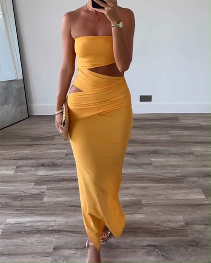 Chic Amara | Robe bustier fendue, idéale pour l'été - Luviera Fashion