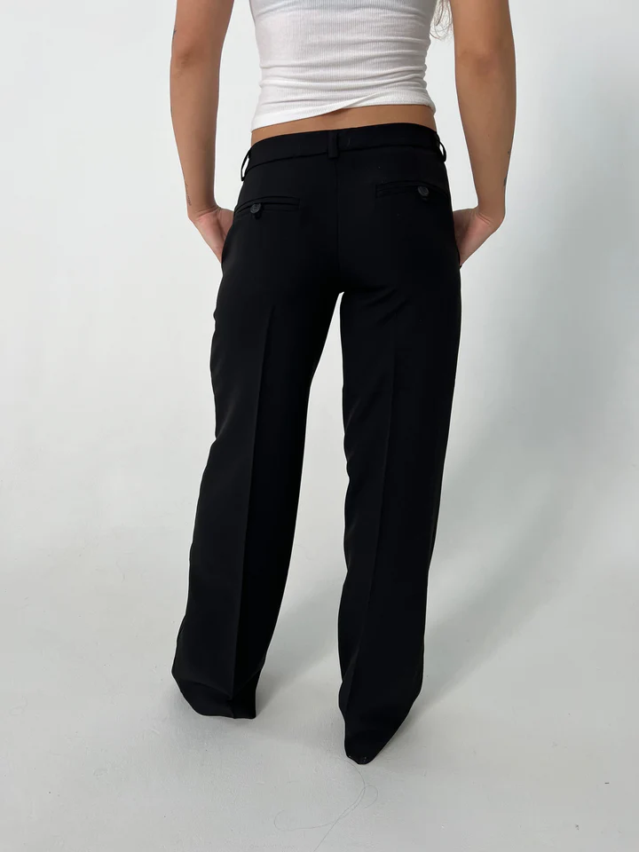 Pantalon Femme - Taille Haute - Jambes Amples - Avec Poches - Coupe Confortable