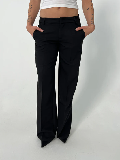 Pantalon Femme - Taille Haute - Jambes Amples - Avec Poches - Coupe Confortable