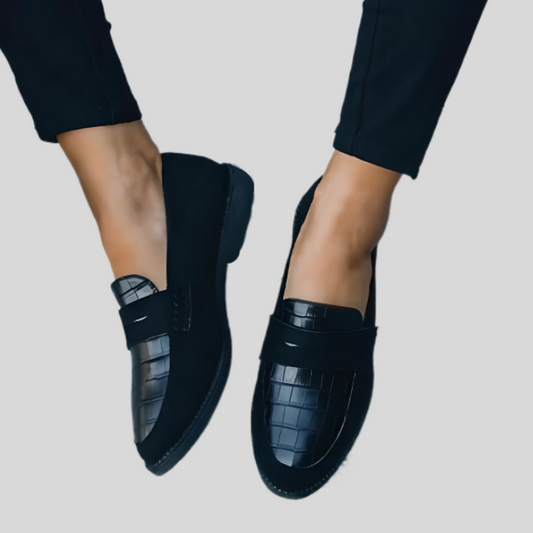 Alliah - Escarpins noirs brillants au design à motifs