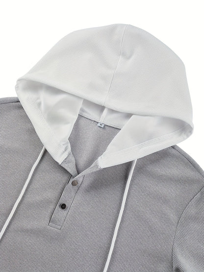 Zachary | Chemise décontractée en tricot pour homme avec capuche et boutons en métal