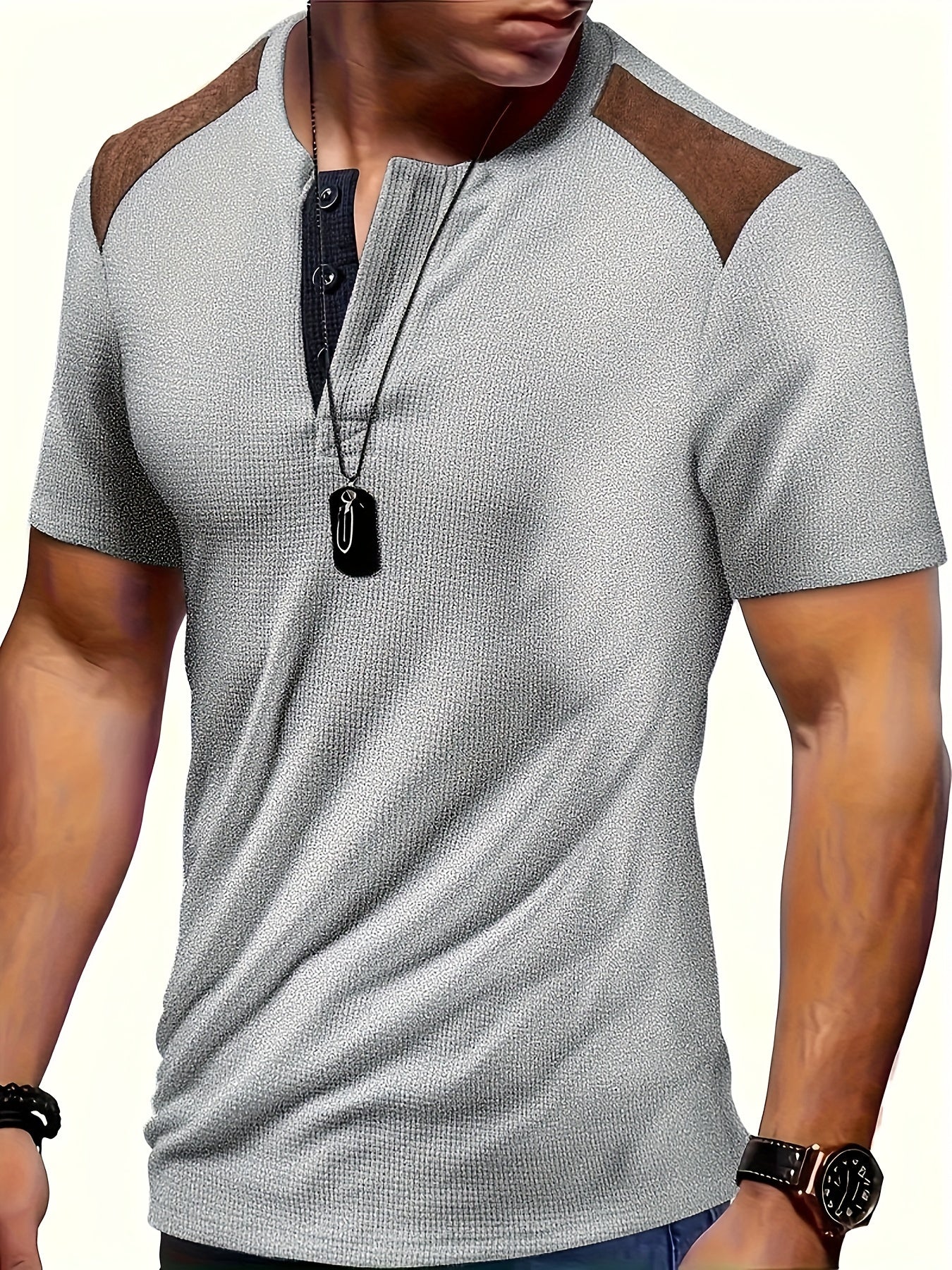 River | Chemise Henley Homme en Gaufre