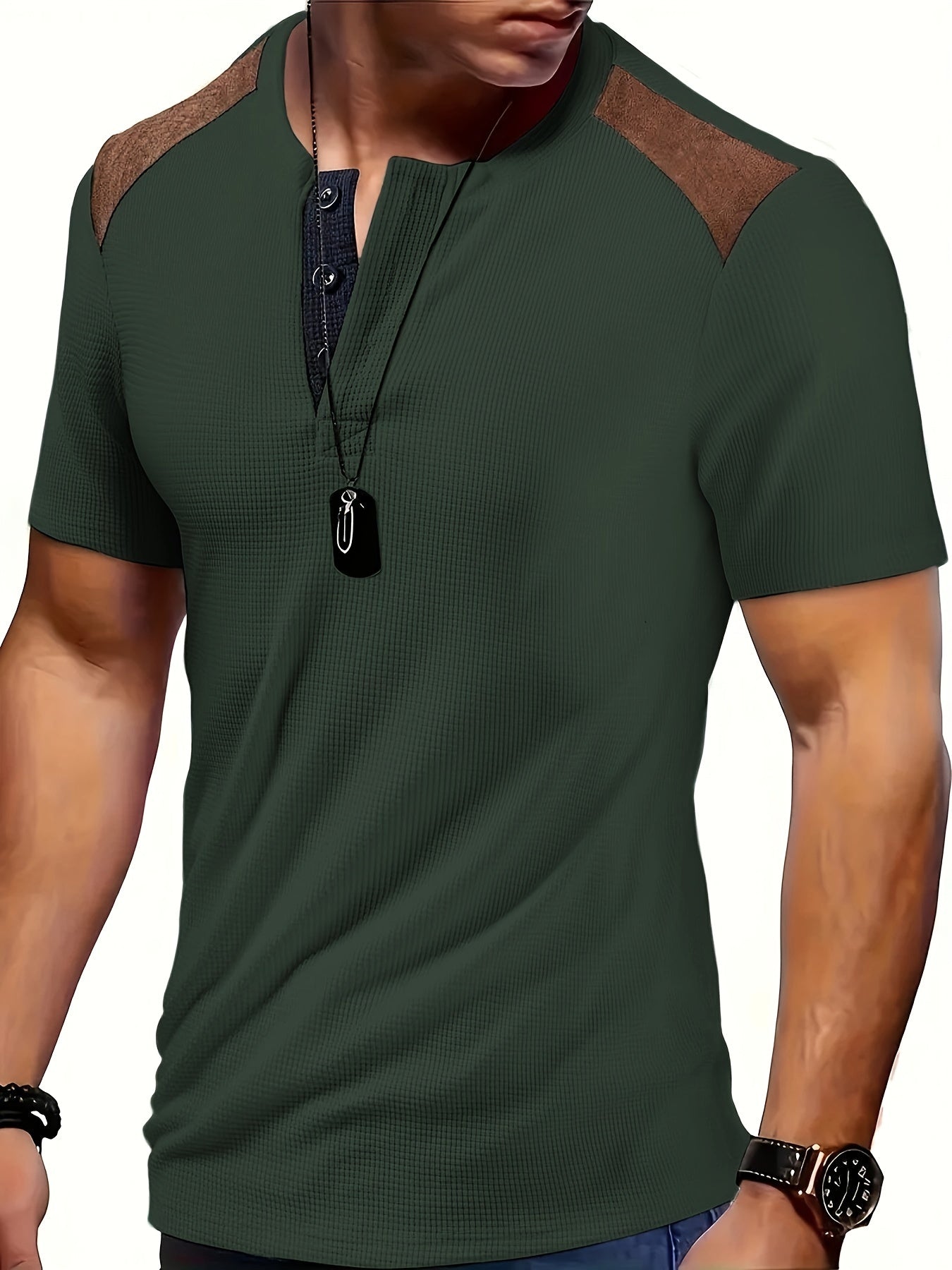 River | Chemise Henley Homme en Gaufre