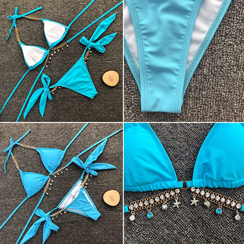 Bikini Été 2025 Orné de Cristaux Diamant